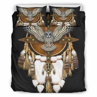 Eagle Owl Dreamcatcher 3 Piece Bedding Duvet Cover Set