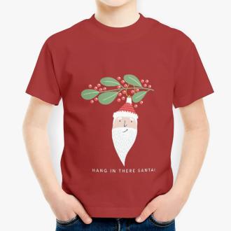 Digital Printing Pure Cotton Sweat Absorption Kids T-shirt Hall In There Santa