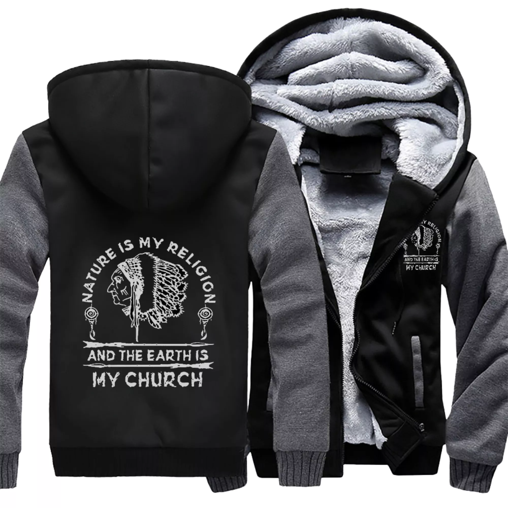 Full Zipper Warmth Thick Plus Fleece Sweater