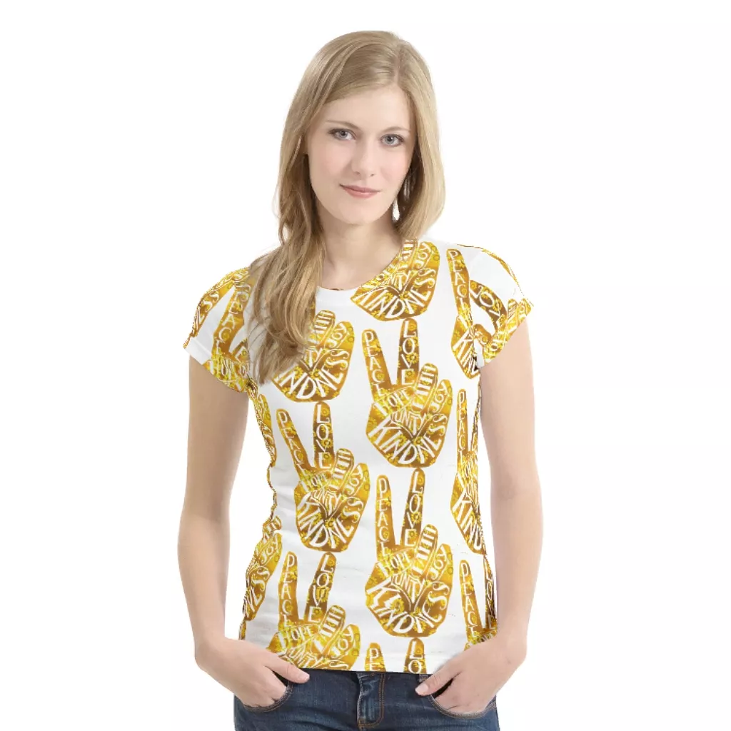 Peace & Love Gold Women's T-shirt